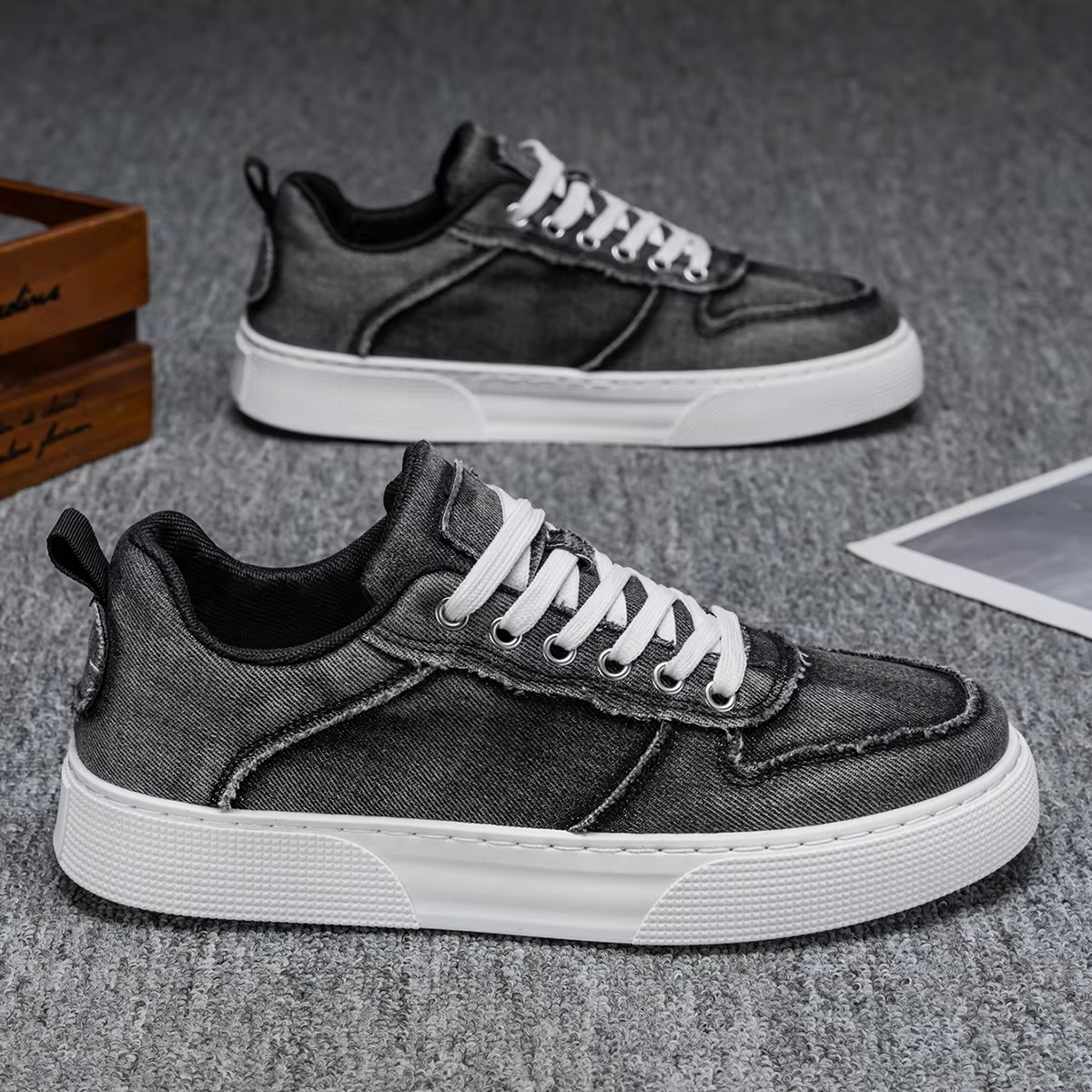 Vetrox™ Denim Street Classic – Casual Canvas Skate Sneaker