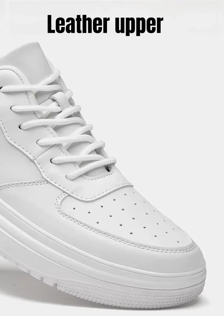 ApexLift™ Essential White Height-Boost Sneakers – 8CM Elevation